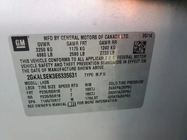 2014 GMC TERRAIN SLT  