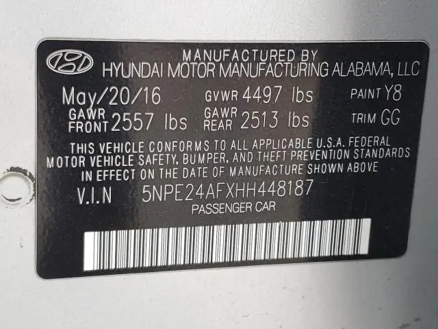 2017 HYUNDAI SONATA SE
