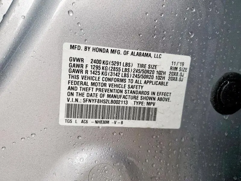 2020 HONDA PASSPORT EXL