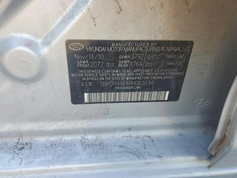 2011 HYUNDAI ELANTRA GLS  