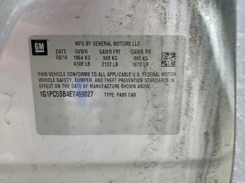 2014 CHEVROLET CRUZE LT  