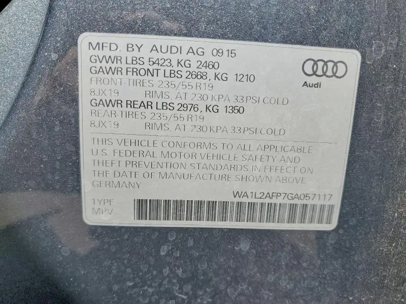 2016 AUDI Q5 PREMIUM PLUS  