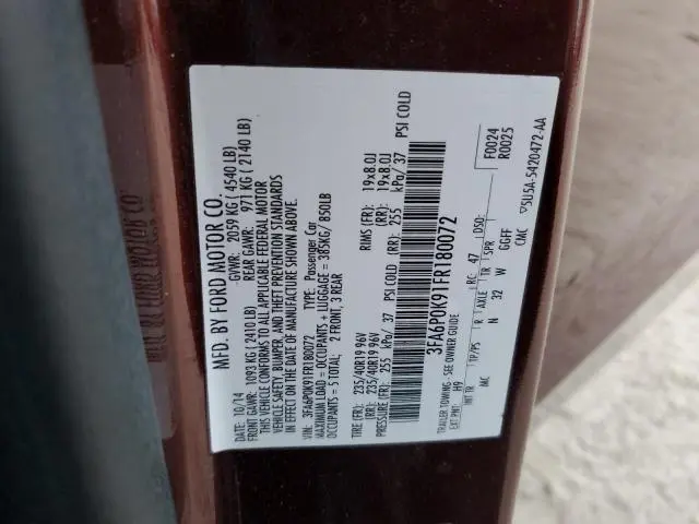 2015 FORD FUSION TITANIUM  