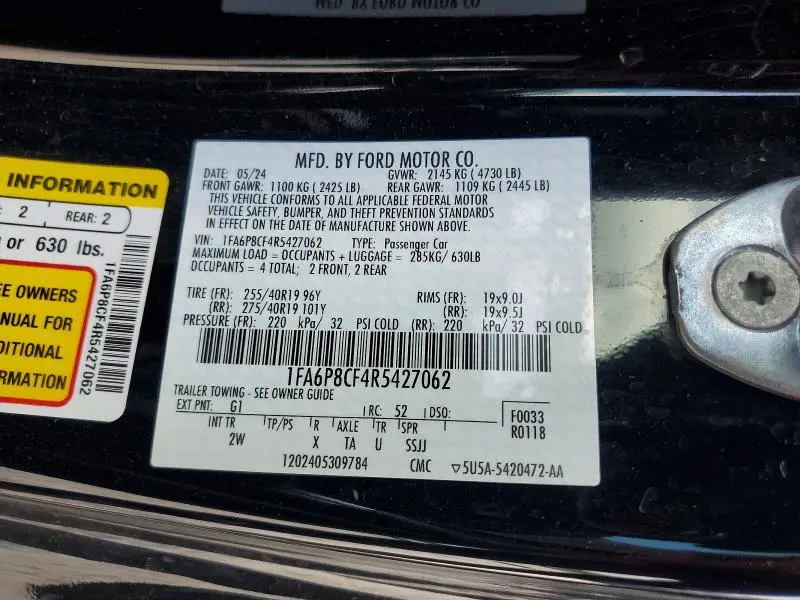 2024 FORD MUSTANG GT  