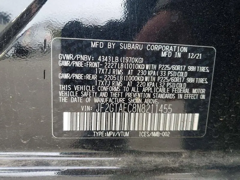 2022 SUBARU CROSSTREK PREMIUM  