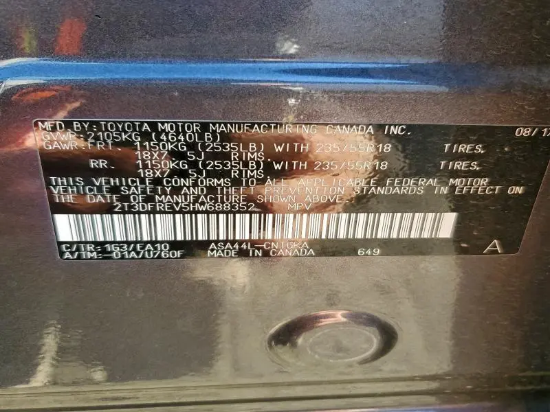 2017 TOYOTA RAV4 LIMITED  