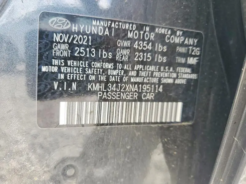 2022 HYUNDAI SONATA LIMITED  