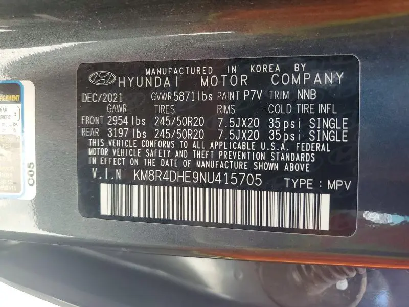 2022 HYUNDAI PALISADE SEL  