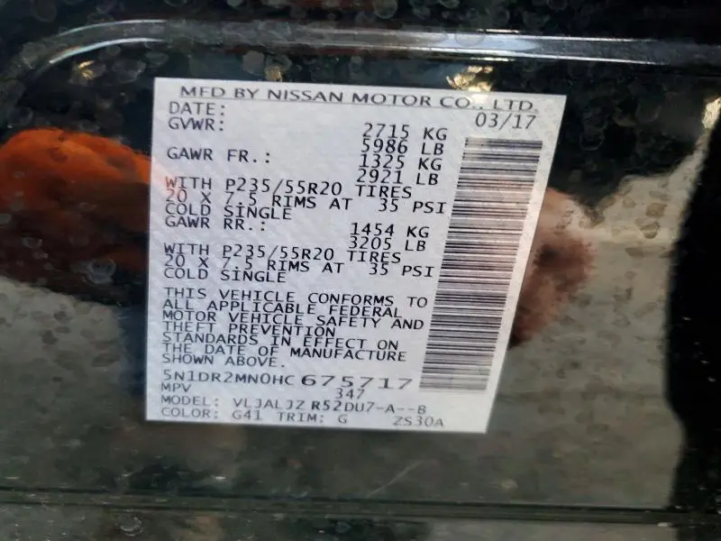 2017 NISSAN PATHFINDER S  