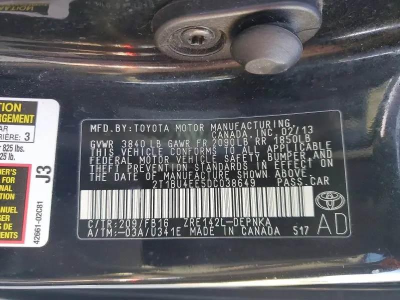 2013 TOYOTA COROLLA LE  