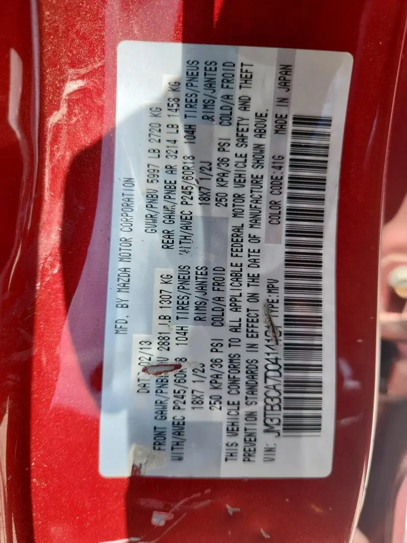 2013 MAZDA CX-9 TOURING  