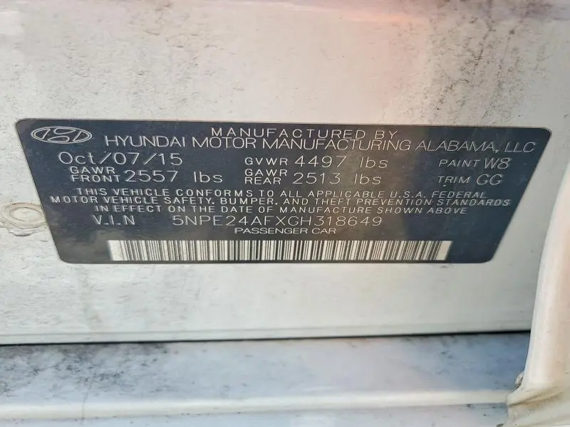 2016 HYUNDAI SONATA SE  