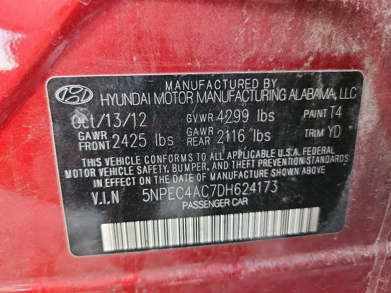 2013 HYUNDAI SONATA LIMITED  