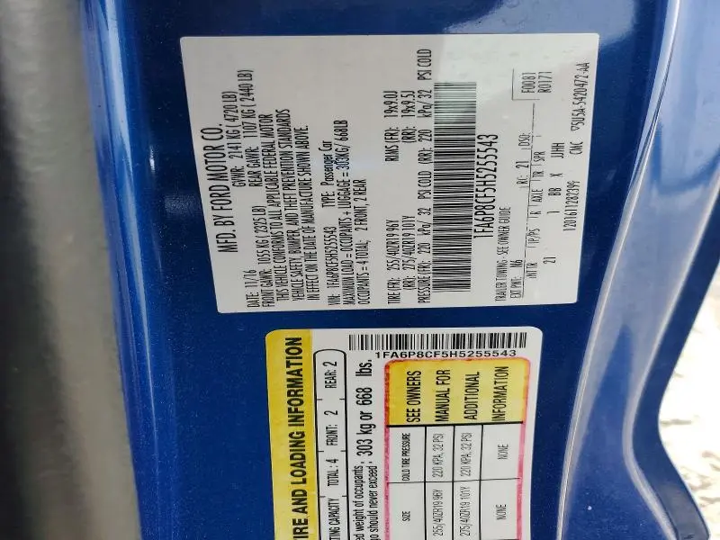 2017 FORD MUSTANG GT  