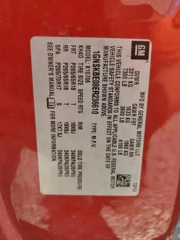 2014 CHEVROLET TAHOE K1500 LT  