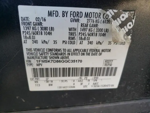 2016 FORD EXPLORER XLT  