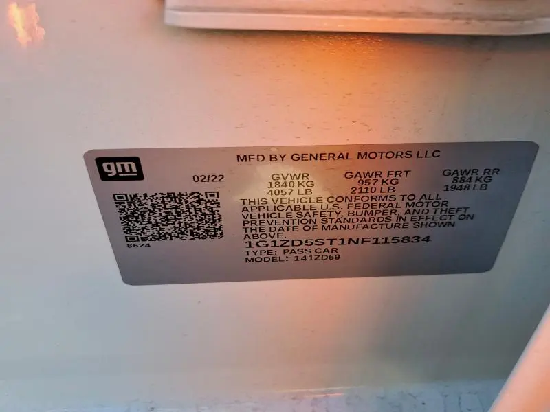 2022 CHEVROLET MALIBU LT  