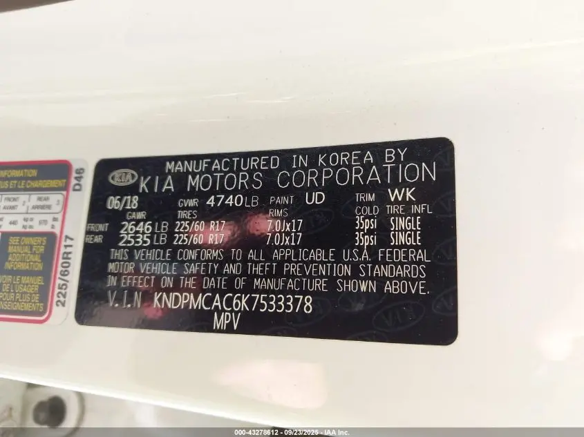 2019 KIA SPORTAGE LX