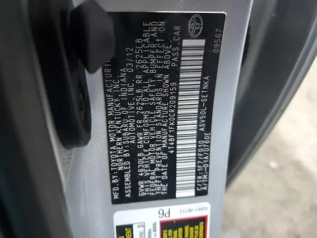 2012 TOYOTA CAMRY BASE  