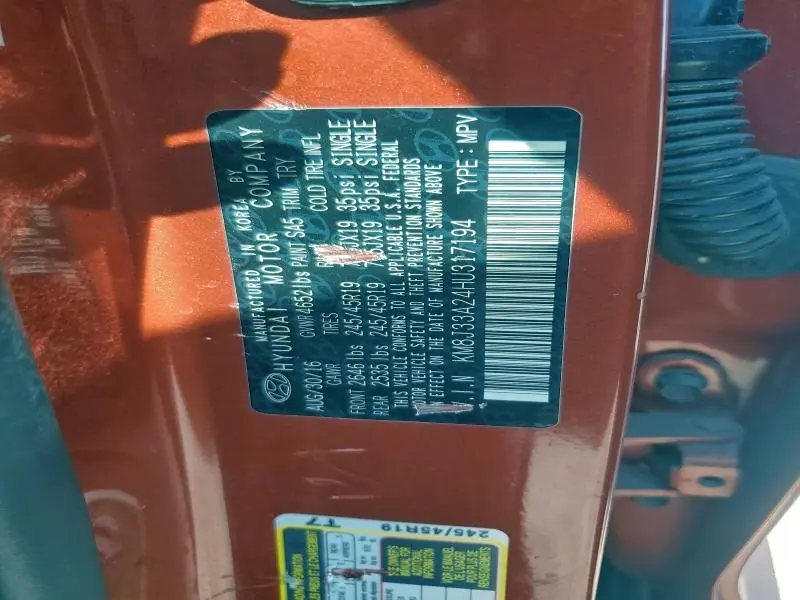 2017 HYUNDAI TUCSON LIMITED  