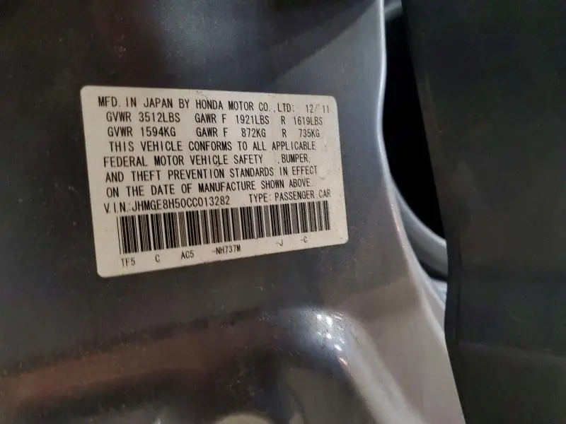 2012 HONDA FIT SPORT  