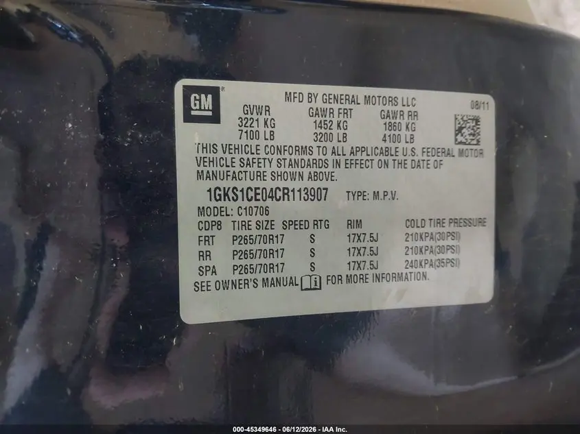 2012 GMC YUKON SLT