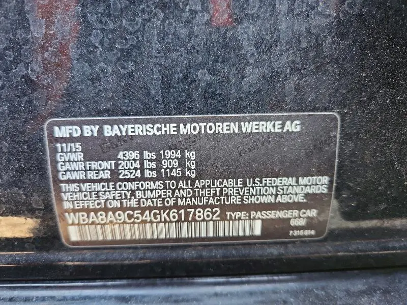 2016 BMW 320 I  