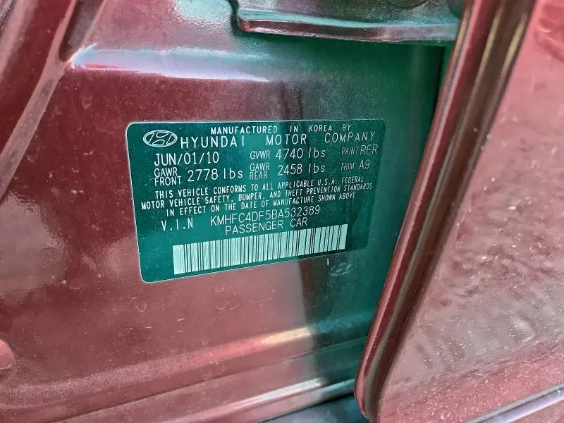 2011 HYUNDAI AZERA GLS  