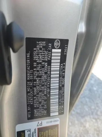 2016 TOYOTA CAMRY LE  