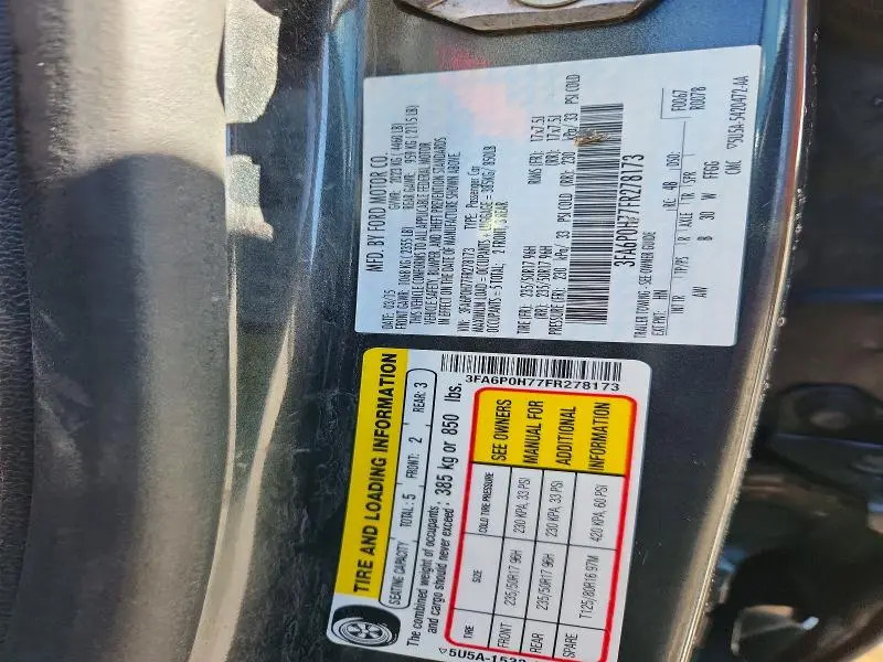 2015 FORD FUSION SE  