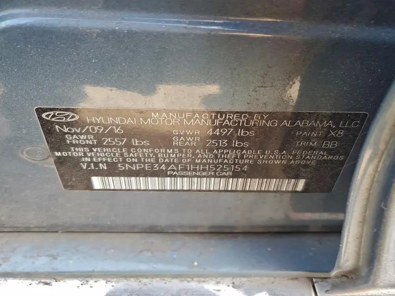 2017 HYUNDAI SONATA SPORT  