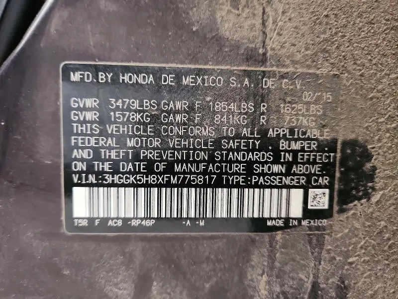 2015 HONDA FIT EX  