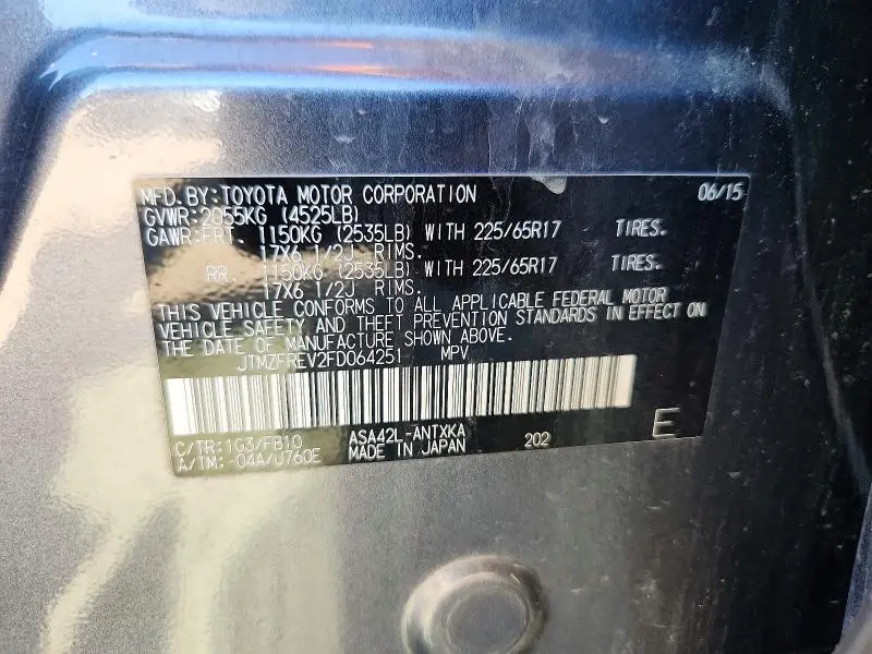 2015 TOYOTA RAV4 LE  