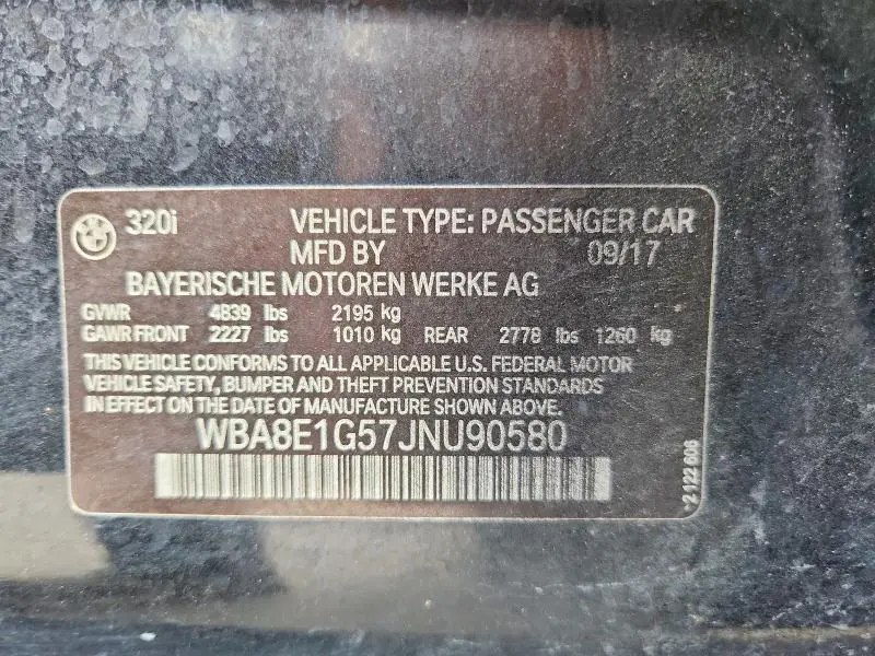 2018 BMW 320 I  