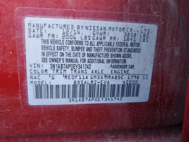 2014 NISSAN SENTRA S  