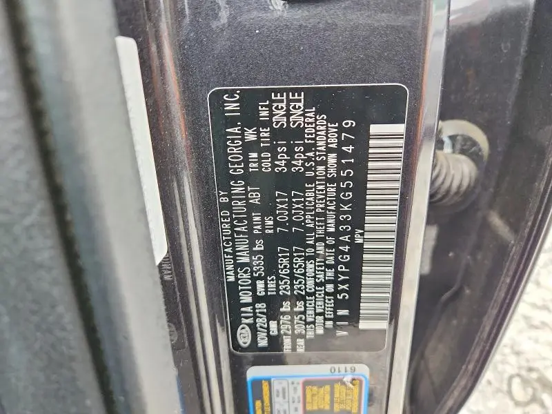 2019 KIA SORENTO LX  