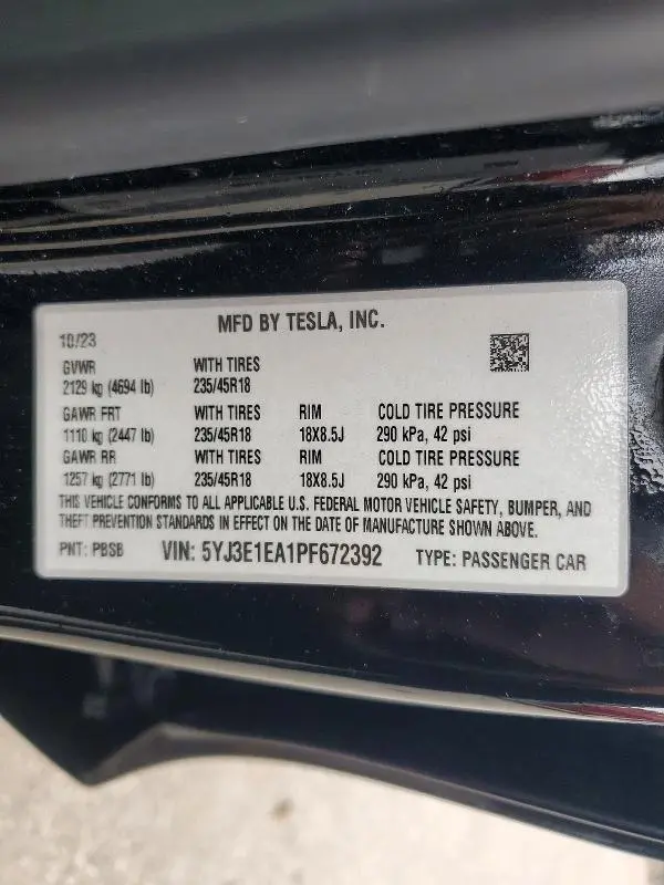 2023 TESLA MODEL 3   