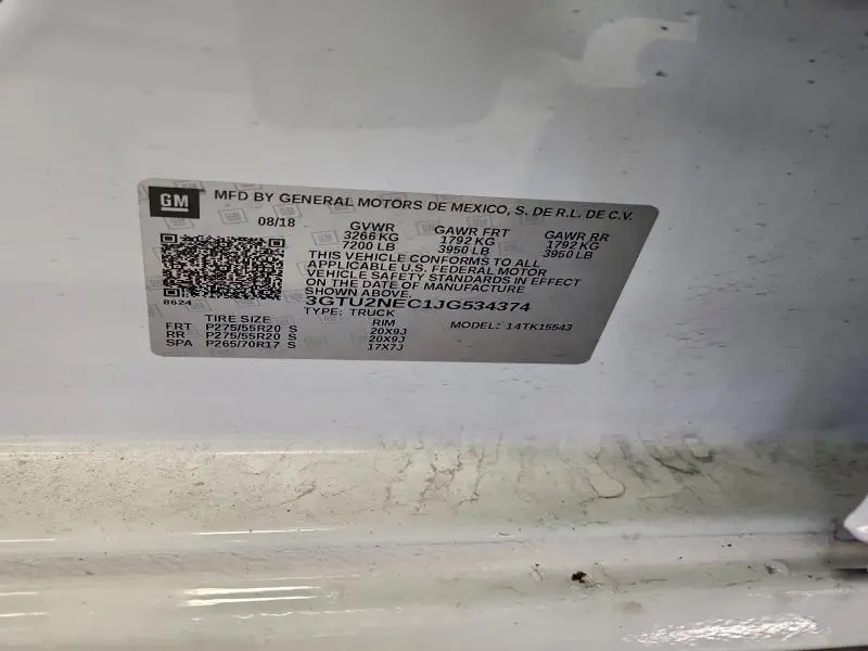 2018 GMC SIERRA K1500 SLT  