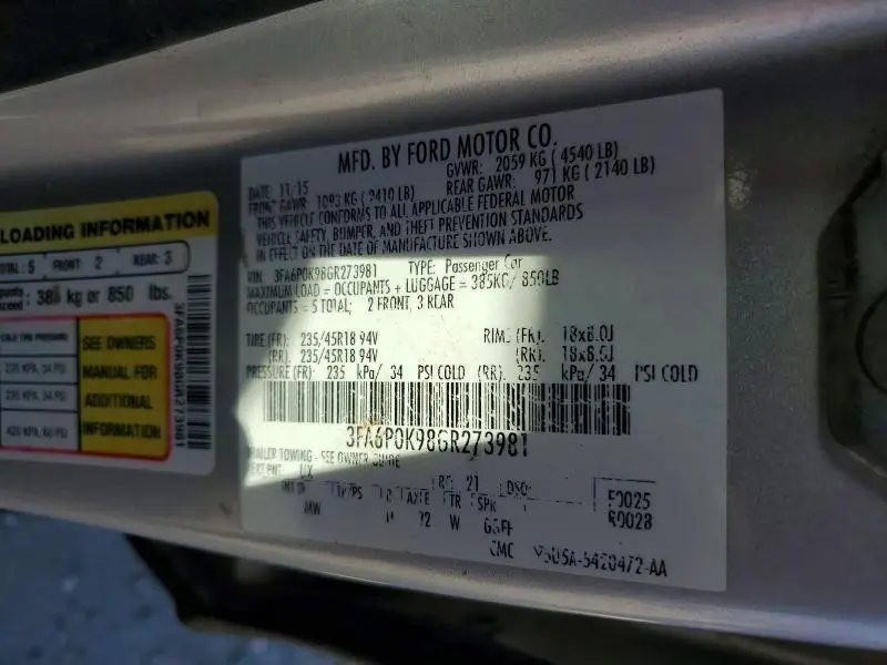 2016 FORD FUSION TITANIUM  