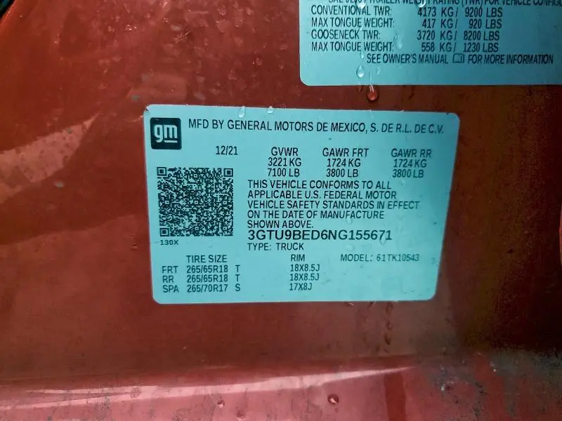 2022 GMC SIERRA LIMITED K1500 SLE  