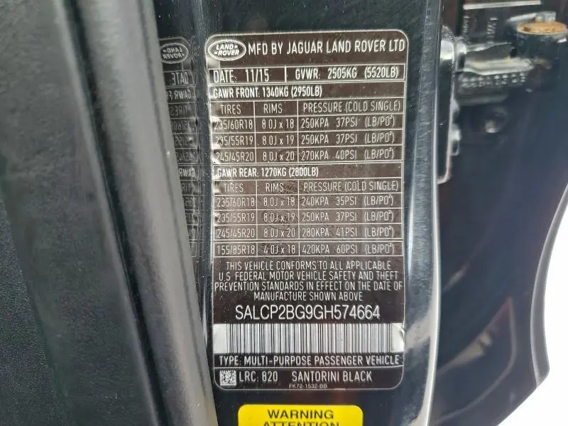 2016 LAND ROVER DISCOVERY SPORT SE  