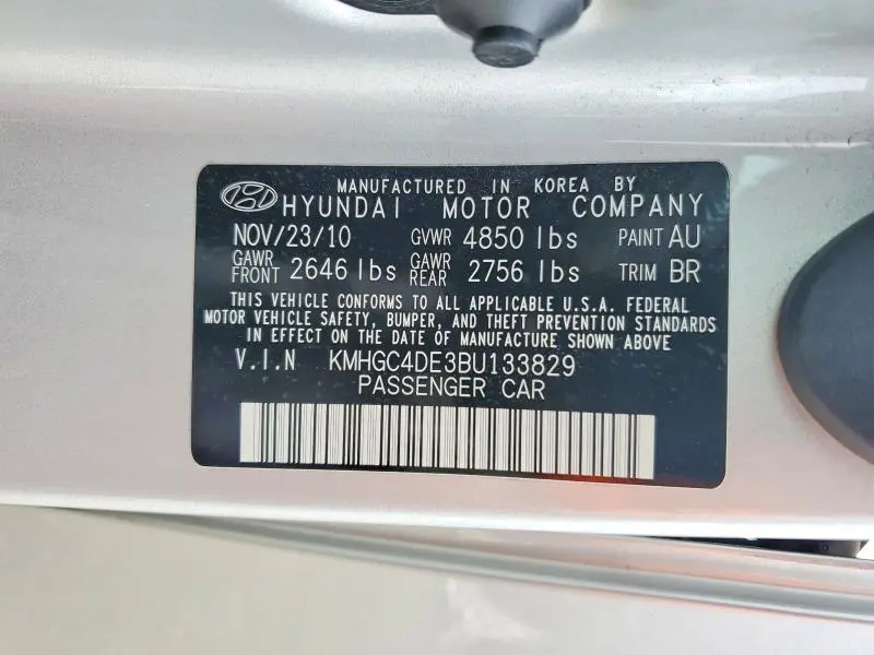 2011 HYUNDAI GENESIS 3.8L V6  