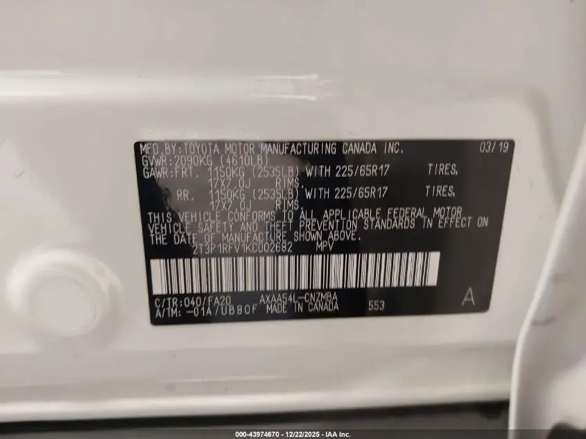 2019 TOYOTA RAV4 XLE