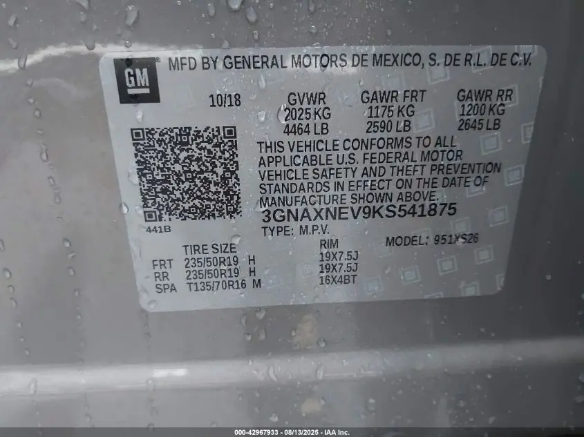 2019 CHEVROLET EQUINOX  