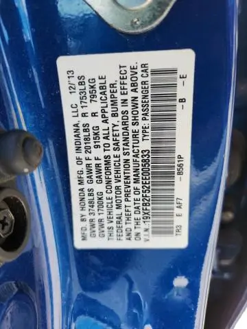 2014 HONDA CIVIC LX  