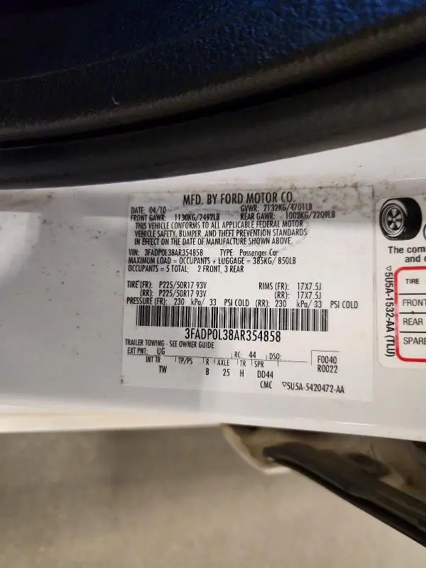2010 FORD FUSION HYBRID  