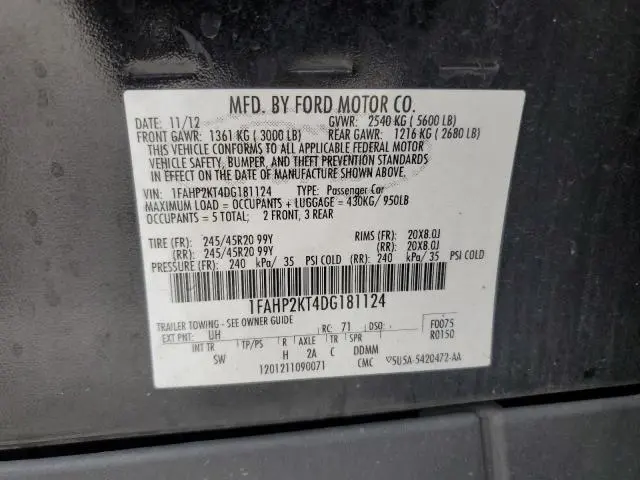 2013 FORD TAURUS SHO