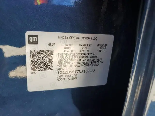 2022 CHEVROLET MALIBU LT  