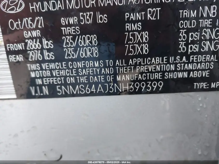 2022 HYUNDAI SANTA FE XRT