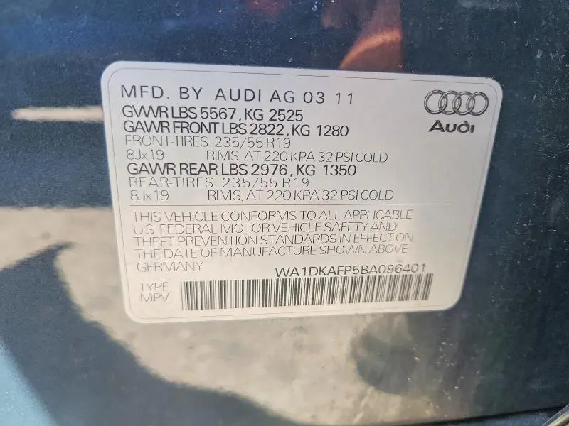 2011 AUDI Q5 PREMIUM PLUS  